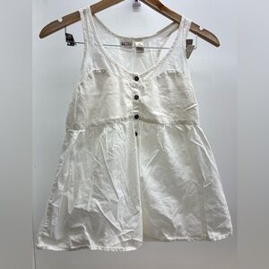 Mudd White Button-FrontVintage Y2K babydoll Camisole Top